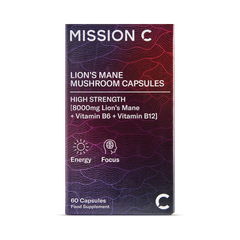 Image 1 for Mission C Lion’s Mane Capsules 8000mg with Vitamin B6 & B12 60 Vegan Capsules