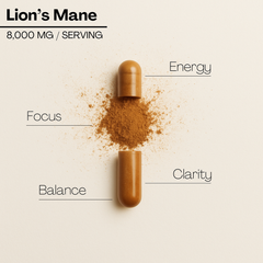 Image 2 for Mission C Lion’s Mane Capsules 8000mg with Vitamin B6 & B12 60 Vegan Capsules
