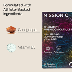 Image 2 for Mission C Cordyceps Capsules 8000mg with Vitamin B5 60 Vegan Capsules