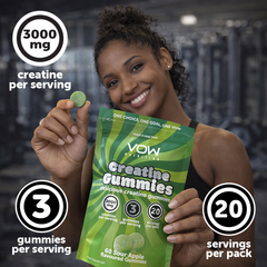 Image 3 for VOW Nutrition Creatine Gummies Sour Apple 60 Gummies