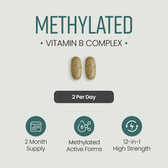 Image 3 for Methylated Vitamin B Complex with Vitamin C - 11 B Vitamins - 120 Tablets