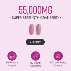 Image 3 for Super Strength Cranberry with Vitamin C - 55,000mg per Serving - 180 Capsules