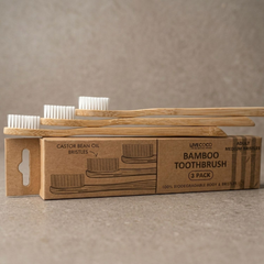 Image 4 for Bamboo Toothbrushes Castor Bean Oil - Medium Bristles - Adult 3Pack