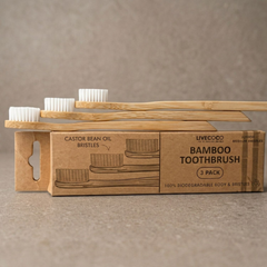 Image 4 for Bamboo Toothbrushes Castor Bean Oil - Medium Bristles - Kids 3Pack