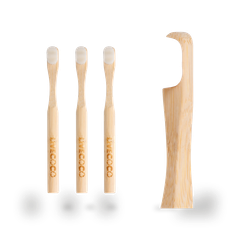 Image 2 for Bamboo Toothbrushes Nano Bristles - Super Soft Bristles - Adult 3Pack