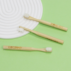 Image 3 for Bamboo Toothbrushes Nano Bristles - Super Soft Bristles - Kids 3Pack