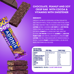 Image 2 for ADONiS Double Choc Crisp Keto Hight Protein Bar (16x45g)