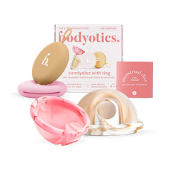 Image 1 for Reusable Menstrual Discs With Pull-Off Ring S & L - comfydisc Beige & Pink (2pcs)