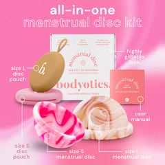 Image 5 for Reusable Menstrual Discs With Pull-Off Ring S & L - comfydisc Beige & Pink (2pcs)