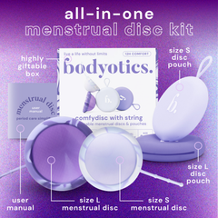 Image 2 for Reusable Menstrual Discs With Pull-Off String S & L - comfydisc Purple & Lavender (2pcs)