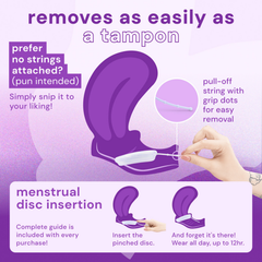 Image 4 for Reusable Menstrual Discs With Pull-Off String S & L - comfydisc Purple & Lavender (2pcs)