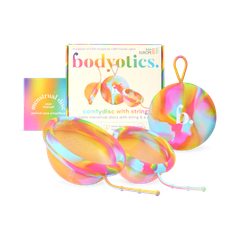 Image 1 for Reusable Menstrual Discs With Pull-Off String S & L - comfydisc Rainbow (2pcs)