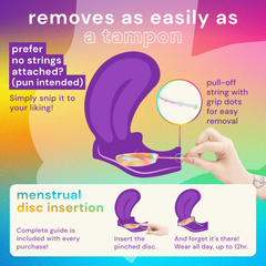 Image 3 for Reusable Menstrual Discs With Pull-Off String S & L - comfydisc Rainbow (2pcs)