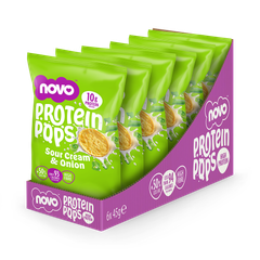Image 1 for Novo Protein Pops Sour Cream & Onion 45g 6pcs/pack