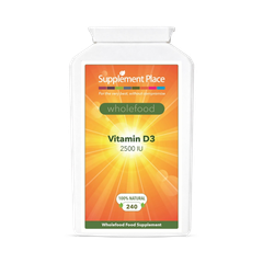 Image 1 for Wholefood Vitamin D3 2500IU/62.5μg | 240 Capsules