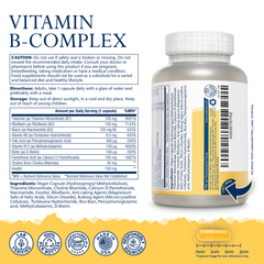 Image 2 for Vitamin B Complex 100" Super Strength, 100 Vegan Capsules