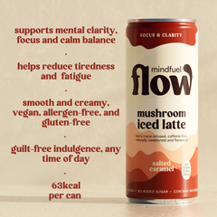Image 3 for Mindfuel Flow Lion’s Mane Mushroom Oat Latte Salted Caramel 250ml