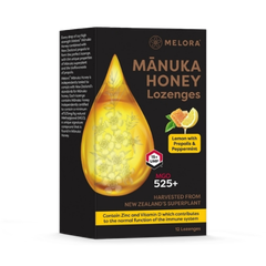 Image 1 for Manuka 525 MGO Lozenges - Lemon & Propolis 12 Lozenges