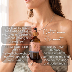 Image 2 for Organic Fractionated Coconut Carrier Oil – Lightweight Massage & Aromatherapy Oil – 100ml
