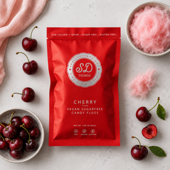 Image 3 for SweetDoughThings Vegan Friendly Sugar Free Candy Floss Cherry Flavour 12g