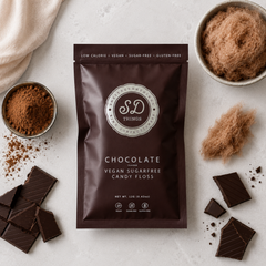 Image 3 for SweetDoughThings Vegan Friendly Sugar Free Candy Floss Chocolate Flavour 12g