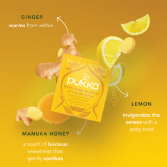 Image 4 for Wellbeing Lemon, Ginger & Manuka Honey Tea 40 Sachets