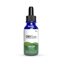 Image 1 for CBD Guru CBD Oil Drops 500mg 10ml - Fresh Mint Flavour Broad Spectrum CBD 5% for Sleep & Anxiety Support