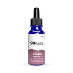 Image 1 for CBD Guru CBD Oil Drops 1000mg 10ml - Mixed Berry Flavour Broad Spectrum CBD 10% for Sleep & Anxiety Support