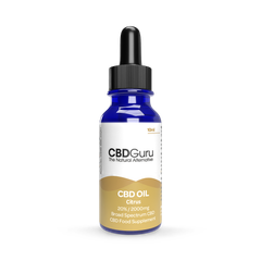 Image 1 for CBD Guru CBD Oil Drops 2000mg 10ml - Citrus Flavour Broad Spectrum CBD 20% for Sleep & Anxiety Support