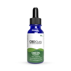 Image 1 for CBD Guru CBD Oil Drops 2000mg 10ml - Fresh Mint Flavour Broad Spectrum CBD 20% for Sleep & Anxiety Support