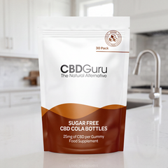 Image 2 for CBD Guru Sugar Free CBD Cola Bottles 25mg 30 Pack - Cola Flavour Broad Spectrum CBD Bottles for Sleep & Anxiety Support, 750mg Total CBD