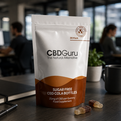 Image 3 for CBD Guru Sugar Free CBD Cola Bottles 25mg 30 Pack - Cola Flavour Broad Spectrum CBD Bottles for Sleep & Anxiety Support, 750mg Total CBD