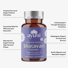 Image 4 for Shatavari Vegan Capsules, Hormonal Balance and Female Wellness | High Potency 60 Capsules