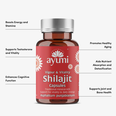 Image 5 for Ayumi Shilajit Vegan Capsules, Natural Energy and Vitality | High Potency 60 Capsules