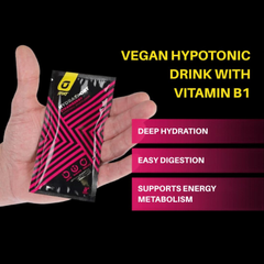 Image 5 for Recuperation Hypotonic Drink Powder Strawberry | Electrolytes + Vitamin B1 & Mineral Salts | Fast Hydration for Athletes | Vegan | Pack of 20 Sachets