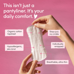 Image 4 for 100% Organic Cotton Topsheet Pantyliners – 24 Liners – Regular
