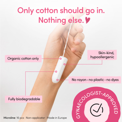 Image 3 for 100% Organic Cotton Tampons – 16 Tampons – Super