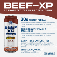 Image 2 for Beef XP Can - 30g Protein - Millions Cola - 12 x 500ml