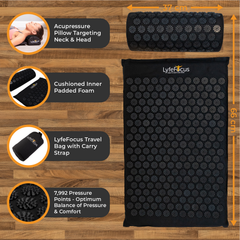 Image 5 for LyfeFocus Acupressure Mat & Pillow Black