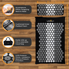 Image 5 for LyfeFocus Acupressure Mat & Pillow Grey