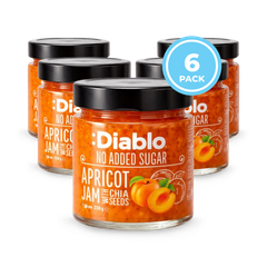 Image 1 for Diablo No Added Sugar Apricot Jam 230g Pack of 6