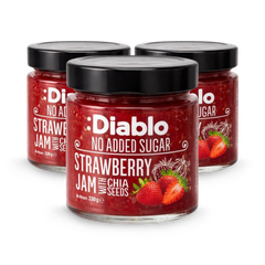 Image 1 for Diablo No Added Sugar Strawberry Jam 230g Pack of 3