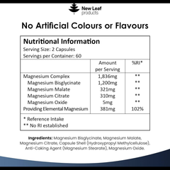 Image 2 for Magnesium Complex 4in1 Glycinate Citrate, Malate, Oxide 120 Capsules