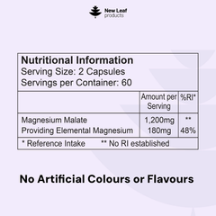 Image 3 for Magnesium Malate 120 Capsules