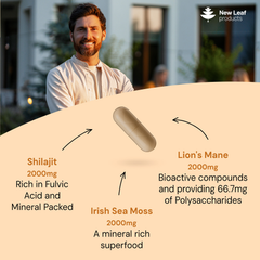 Image 2 for Shilajit, Sea Moss & Lions Mane 120 Capsules