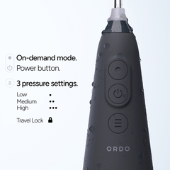 Image 3 for Hydro Sonic Water Flosser Charcoal Grey