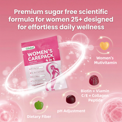 Image 5 for careleaf Sugar Free Women's Carepack 4 in 1 Mixed Flavors 4 Gummies × 15 Packs