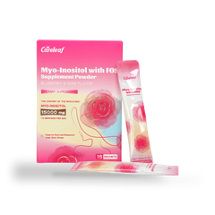 Image 1 for careleaf Myo-Inositol with FOS Supplement Powder Blueberry & Rose Flavor 15 Sachets