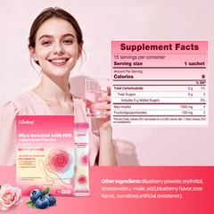Image 3 for careleaf Myo-Inositol with FOS Supplement Powder Blueberry & Rose Flavor 15 Sachets