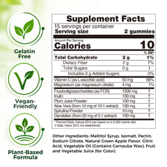 Image 3 for careleaf Sugar Free Dietary Fiber Gummies Green Apple Flavor 60 Gummies